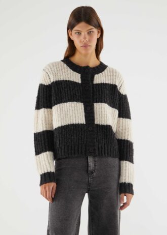 Cardigan Blanco & Gris